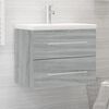 vidaXL Mobile Bagno e Lavabo Integrato Grigio Sonoma Legno Multistrato