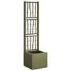 vidaXL Vaso da Giardino con Trellis Verde 36 x 36 x 140 cm PP