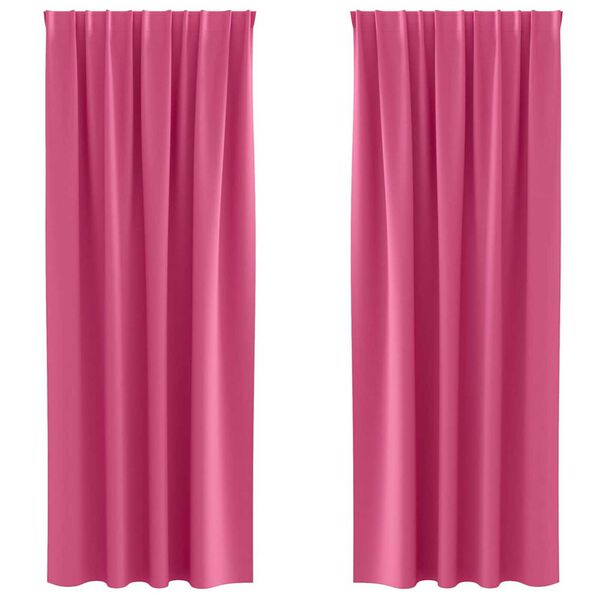 vidaXL Tende Blackout con Anelli 2 pcs Rosa Vivo 225 x 140 cm