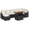 vidaXL Set Divano da Giardino 8 pz Nero e crema