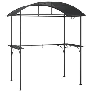 vidaXL Gazebo Barbecue Ripiani Laterali Antracite 220x115x230 Acciaio
