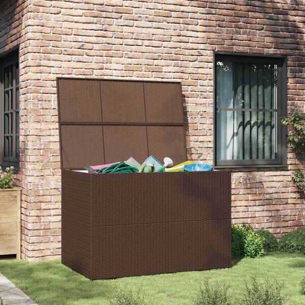 vidaXL Baule da Giardino Marrone 150x100x100 cm in Polyrattan