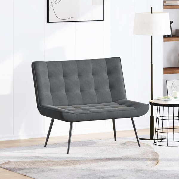 vidaXL Panca Grigio Scuro 110x74x84 cm in Velluto