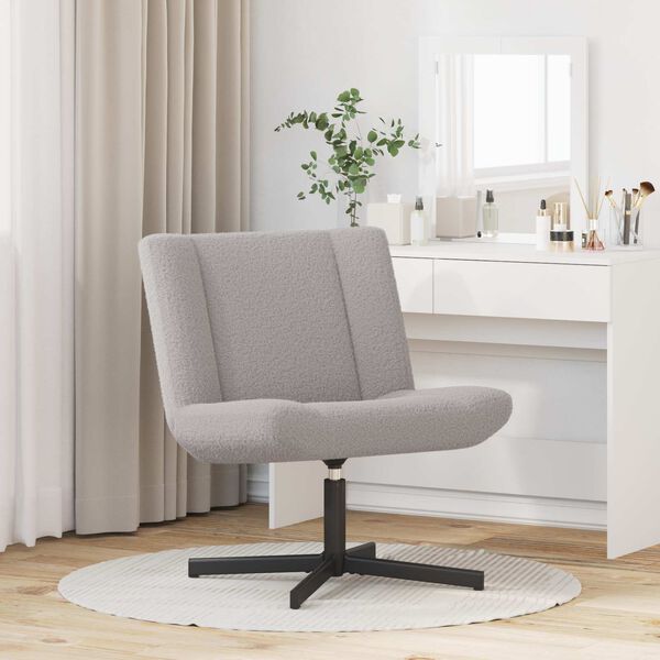 vidaXL Sedia girevole Grigio chiaro 63 x 75 x 76 cm Pelle di Pecora