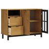 vidaXL Credenza FLAM 110x40x80 cm Anta in Vetro Massello di Pino