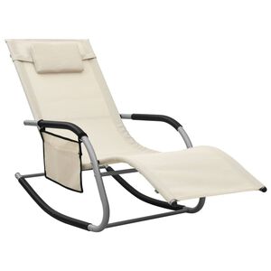 vidaXL Lettino Prendisole in Textilene Crema e Grigio
