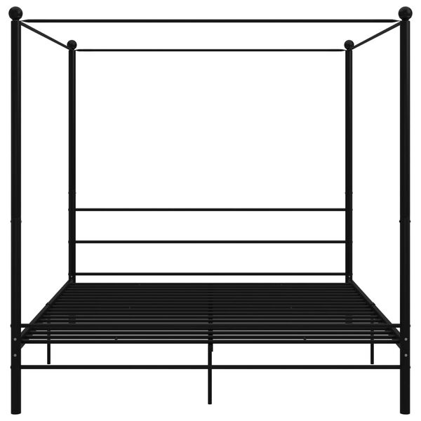 vidaXL Letto a Baldacchino Nero in Metallo 200x200 cm