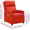 vidaXL Poltrona Massaggio Elettrica Rosso Similpelle