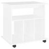 vidaXL Mobiletto con Ruote Bianco 60x45x60 cm in Legno Multistrato