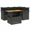 vidaXL Set Divani da Giardino 5 pz con Cuscini in Polyrattan Nero