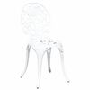 vidaXL Set Bistro da Giardino 3 pcs Bianco Alluminio