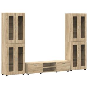 vidaXL Set mobile TV FLORIN 3 pz Rovere Sonoma Legno ingegnerizzato