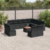 vidaXL Set Divani da Giardino 13pz con Cuscini Nero in Polyrattan