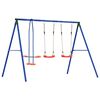vidaXL Set di altalene da esterno con 4 seggiolini Multicolore