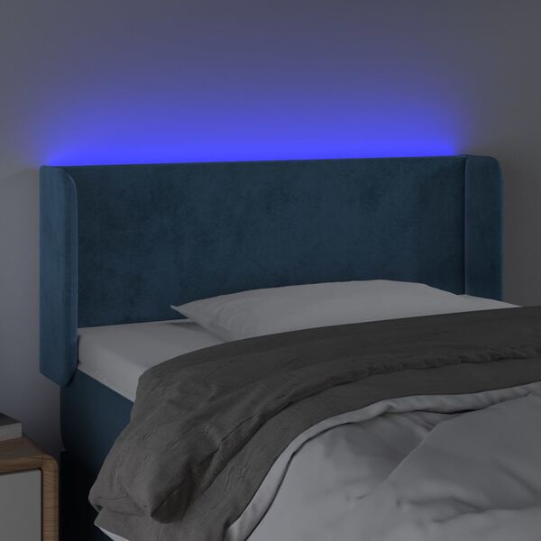 vidaXL Testiera a LED Blu Scuro 83x16x78/88 cm in Velluto