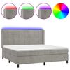 vidaXL Letto a Molle Materasso e LED Grigio Chiaro 200x200 cm Velluto