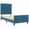 vidaXL Letto a molle con testiera Blu Scuro 90 x 190 cm Velluto