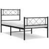 vidaXL Giroletto con Testiera e Pediera Metallo Nero 100x190 cm