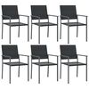 vidaXL Sedie da Giardino 6 pz Nere 54x62,5x89 cm in Polyrattan