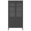 vidaXL Credenza Nera 90x40x180 cm Vetro e Acciaio