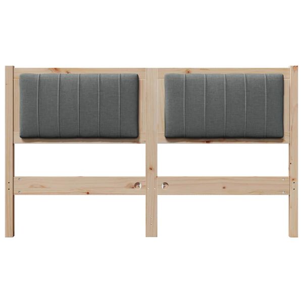 vidaXL Testiera imbottita con testiera Marrone 135 cm Pino massello