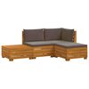 vidaXL Set di divani da esterno con cuscino 4 Pezzo Marrone