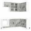 vidaXL Unit&agrave; Cucina LUCCA 8 pz Grigio Cemento Legno ingegnerizzato