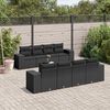 vidaXL Set Divani da Giardino 9 pz con Cuscini Nero in Polyrattan