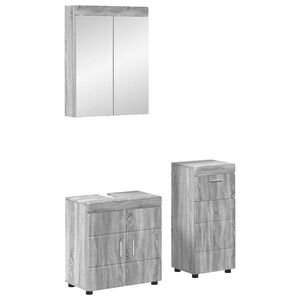 vidaXL Set di mobili per il bagno TULUM 3 pz Grigio Sonoma