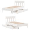 vidaXL Letto senza Materasso Bianco 90x190 cm in Legno Massello Pino