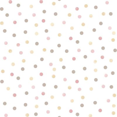 Noordwand Carta Parati Mondo baby Confetti Dots Rosa, Bianco e Marrone