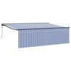 vidaXL Tenda Retrattile Blu e Bianco 400 &times; 300 cm