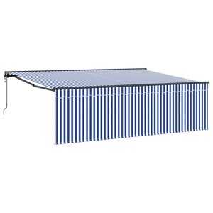 vidaXL Tenda Retrattile Blu e Bianco 400 &times; 300 cm