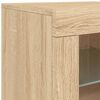 vidaXL Credenza con Luci LED Rovere Sonoma 181,5x37x67 cm