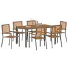 vidaXL Set da Pranzo per Giardino 7 pcs Grigio e Marrone polyrattan