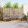 vidaXL Set divano sezionale con cuscino 8 pcs Grigio Naturale e Chiaro