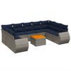 vidaXL Set Divani da Giardino 10 pz con Cuscini Grigio in Polyrattan