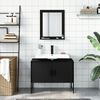 vidaXL Set Mobili da Bagno 2 pz Nero in Legno Multistrato