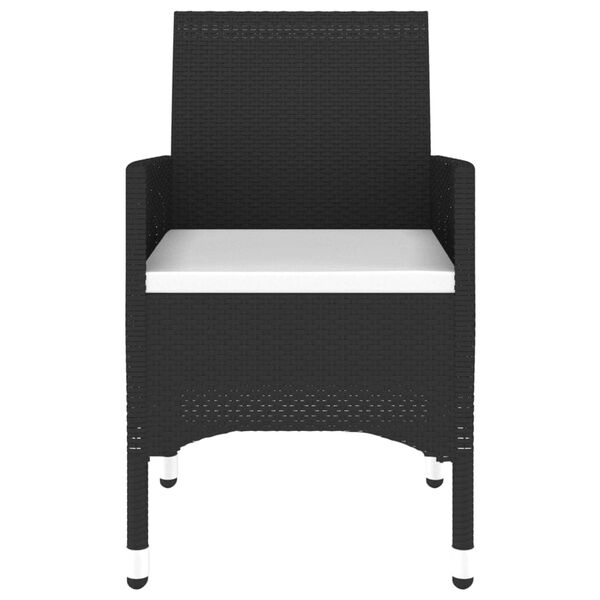 vidaXL Set da Bistrot per Giardino 3 pz in Polyrattan e Vetro Nero