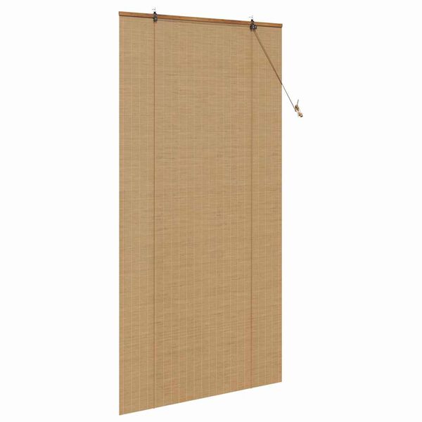 vidaXL Tenda a rullo con tende Marrone 120 x 220 cm Bamb&ugrave;