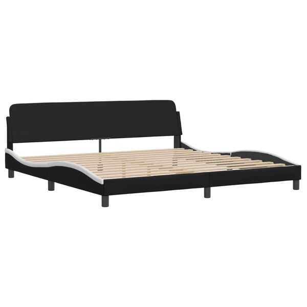 vidaXL Letto con Materasso Hvar Nero e Bianco 200x200cm in Similpelle