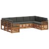 vidaXL Set divano sezionale con cuscino 9 pcs Naturale e Antracite