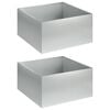 vidaXL Vaso da giardino 2 pz Argento 60 x 60 x 30 cm Acciaio zincato