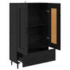 vidaXL Credenza Rovere Nero 69,5 x 31 x 115 cm Legno multistrato