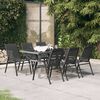 vidaXL Set da Pranzo da Giardino 7 pz Grigio e Nero
