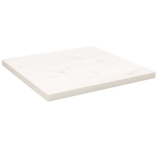 vidaXL Piano Tavolo Bianco 60x60x2,5cm Legno Massello di Pino Quadrato