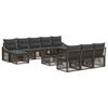 vidaXL Set Divano da Giardino 11 pz Grigio polyrattan