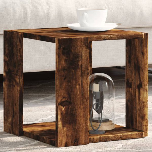 vidaXL Tavolino da Salotto Rovere Fumo 32x32x30 cm Legno Multistrato