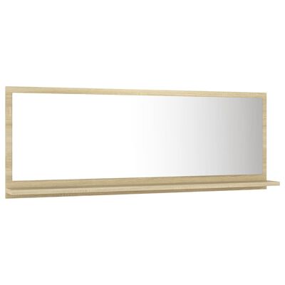 vidaXL Specchio da Bagno Rovere Sonoma 100x10,5x37cm Legno Multistrato