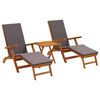 vidaXL Lettino prendisole reclinabile e pieghevole 3 pcs Grigio Scuro